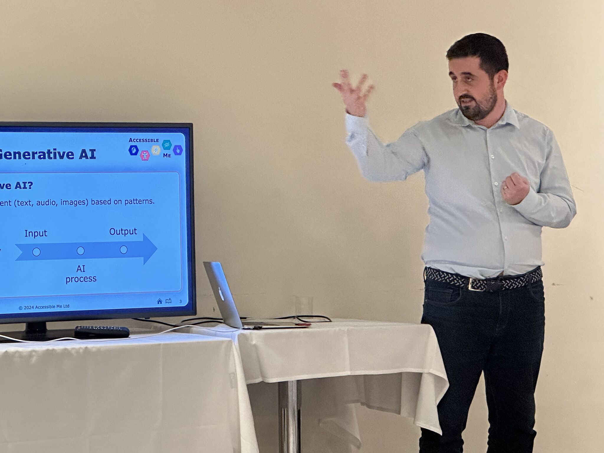 Michael Osborne speaking on accessibility & AI for the CIPD West Midlands