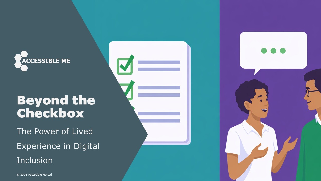 Left: checklist with green ticks. Right: two people in conversation.
