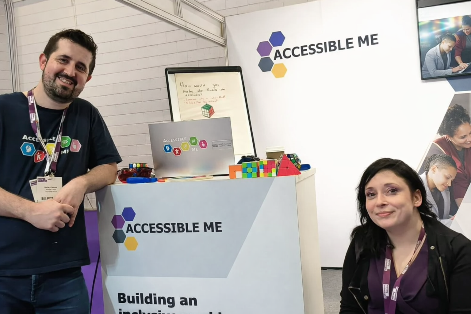 Accessible Me's CEO, Michael Osborne, with Roxanne Steel at the Learning Technologies Exhibition 2025 Accessible Me's CEO, Michael Osborne, with Roxanne Steel at the Learning Technologies Exhibition 2025