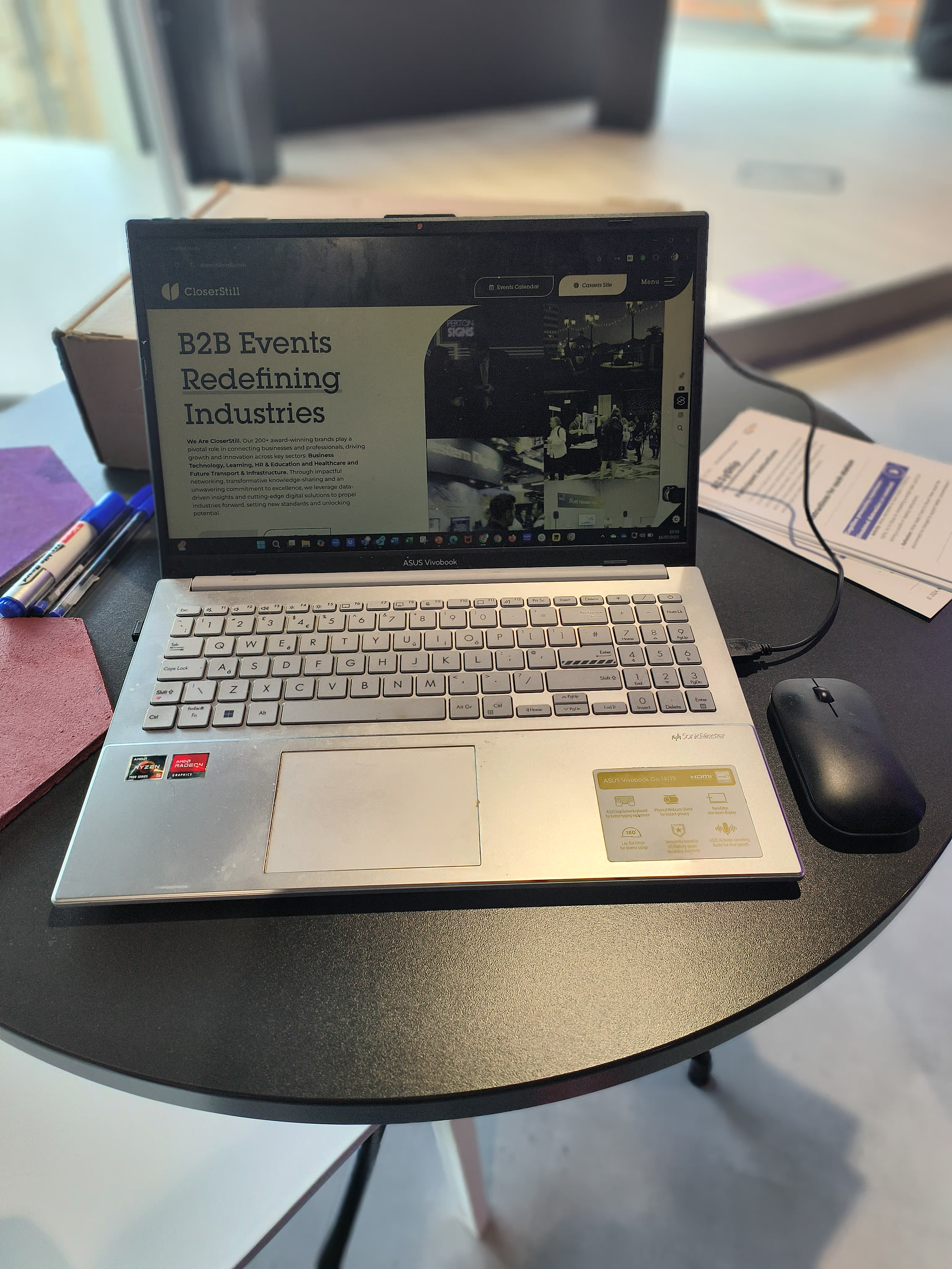 A laptop running the Funkify extension in Google Chrome